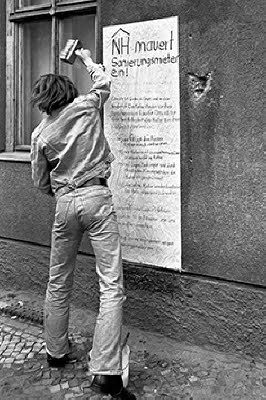 Mieteraktivist in der Gardes-du-Corps-Straße (1977)